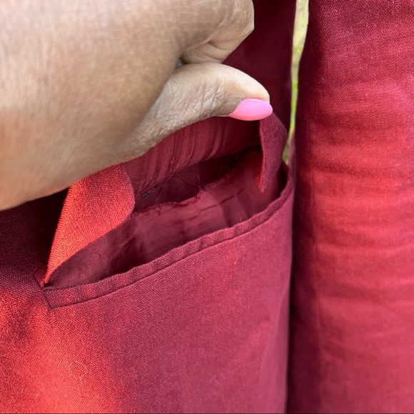 MORGANE LE FAY Designed By Liliana Casabal Linen/ Lycra Blazer Burnt Red Color - Picture 9 of 10